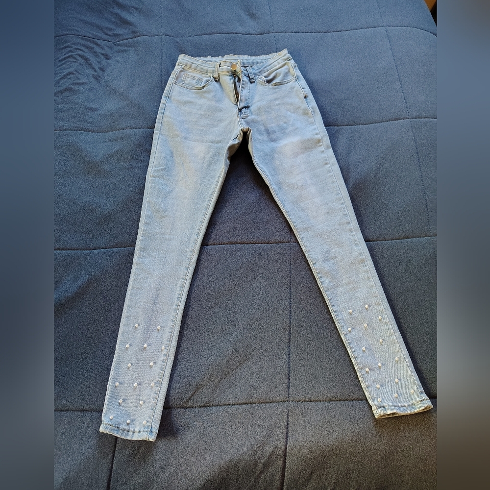 Embellished Light Blue Jeans